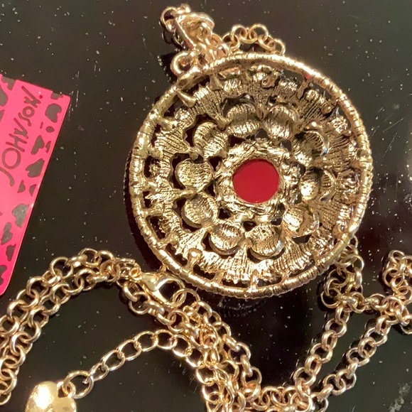 Betsey Johnson Necklace Rhinestones Enamel New #E2 - Picture 4 of 5